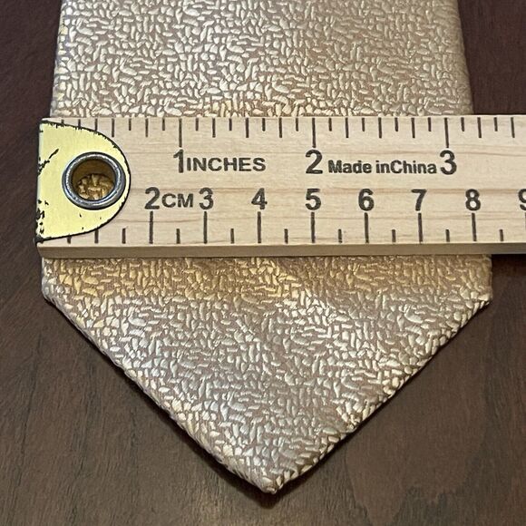 Hi Tie Gold Hand Made 100% Silk Men’s Neck Tie - Picture 4 of 9